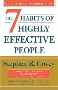 Cover of 'The 7 Habits of Highly Effective People' book by Stephen R. Covey, featuring a classic design with impactful typography, symbolizing principles for success